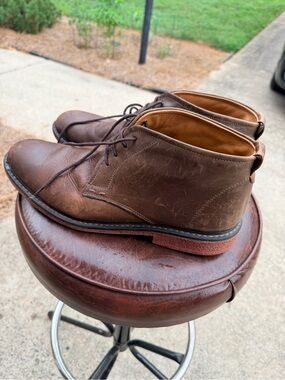 GBX Brown Leather Chukka Boots with Tan Interior